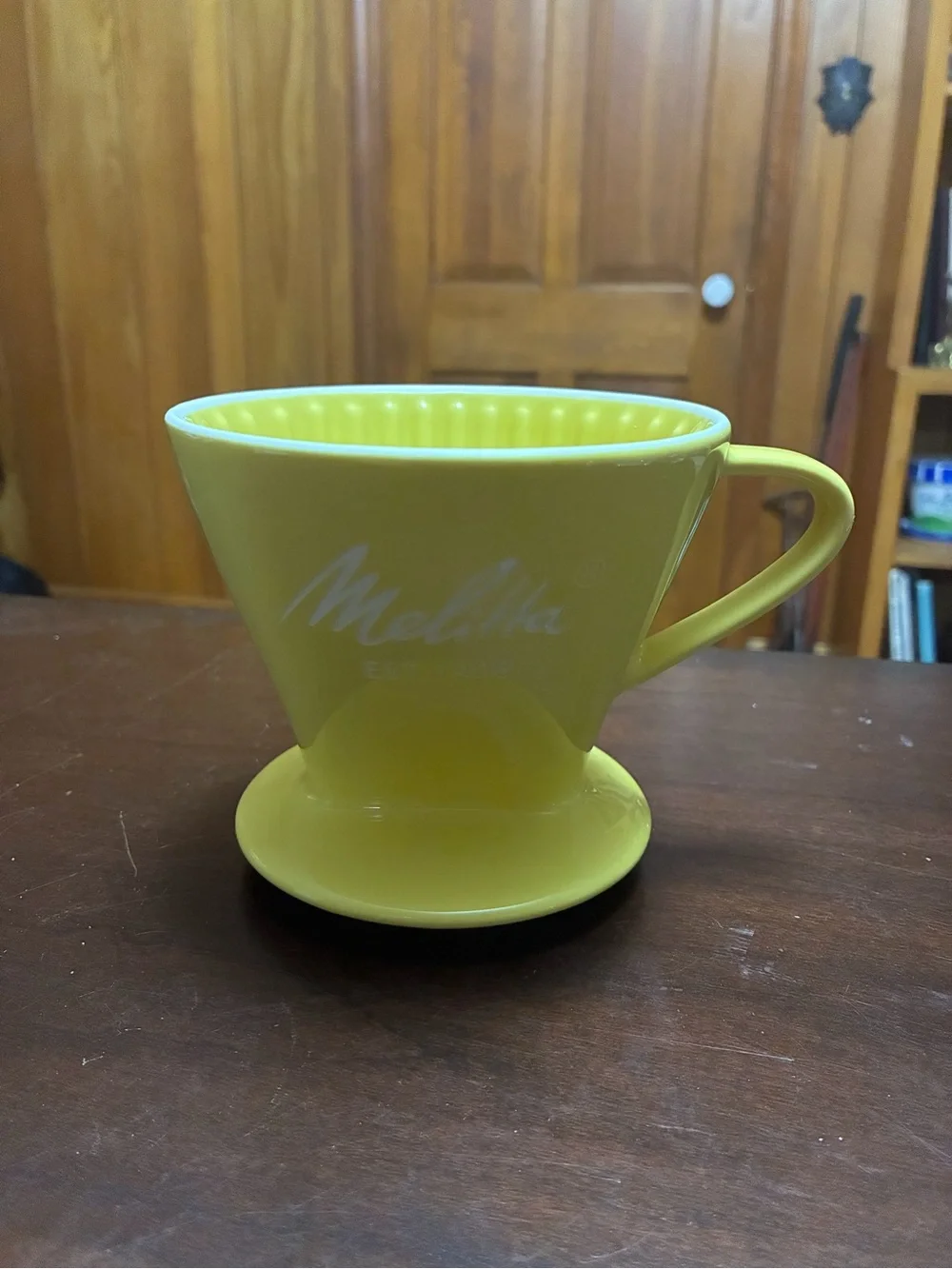Yellow Ceramic Coffee Dripper - Classic Pour-Over Brewer